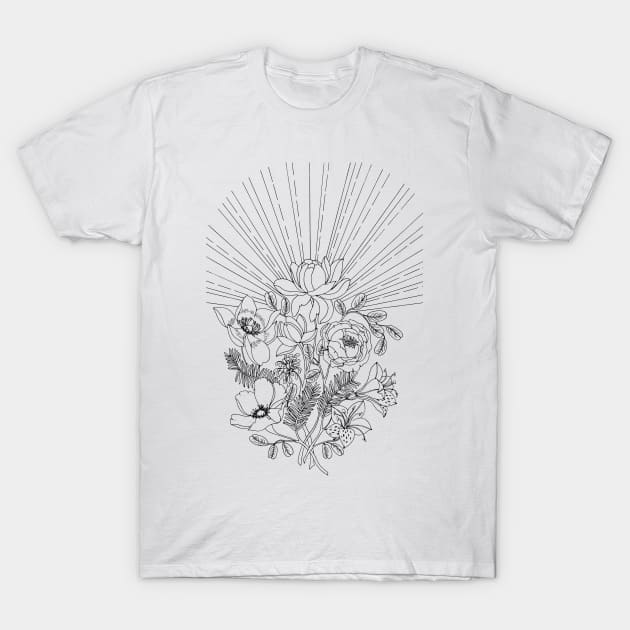 Rising Sun Floral with Details T-Shirt by themintgardener